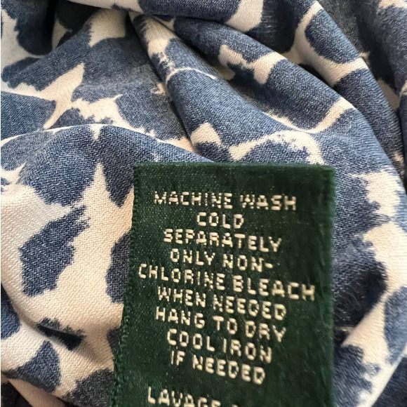 Lauren Ralph Lauren Dress in Black White Print Faux Wrap Side Gathered Size 8 - Picture 7 of 7